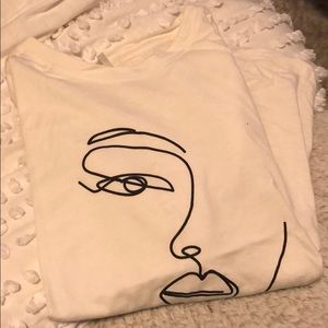 🖤ARTSY MINIMALIST CROPPED TSHIRT WITH DRAWING🖤